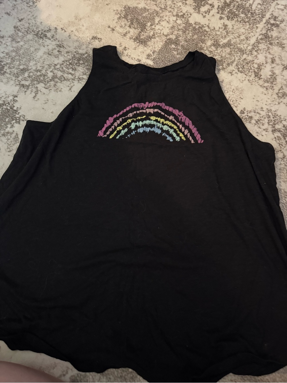 Black Women's Tank Top with Rainbow Graphic Torrid size 4